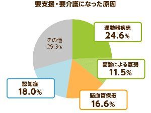 要支援・要介護の原因のグラフ